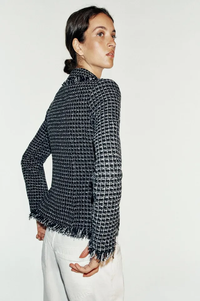 FRAYED TEXTURED BLAZER – image 5