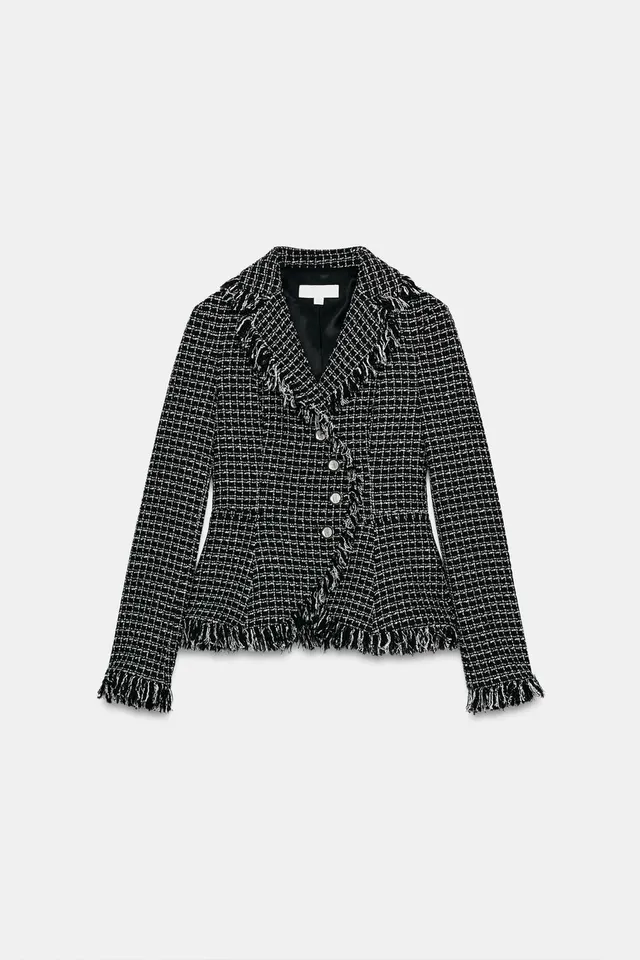 FRAYED TEXTURED BLAZER – image 6