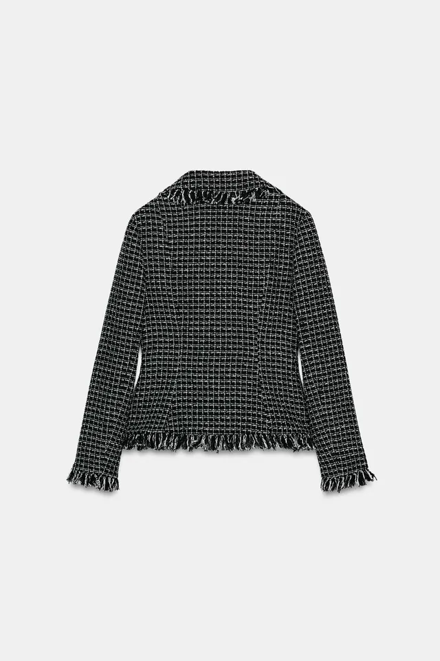 FRAYED TEXTURED BLAZER – image 7