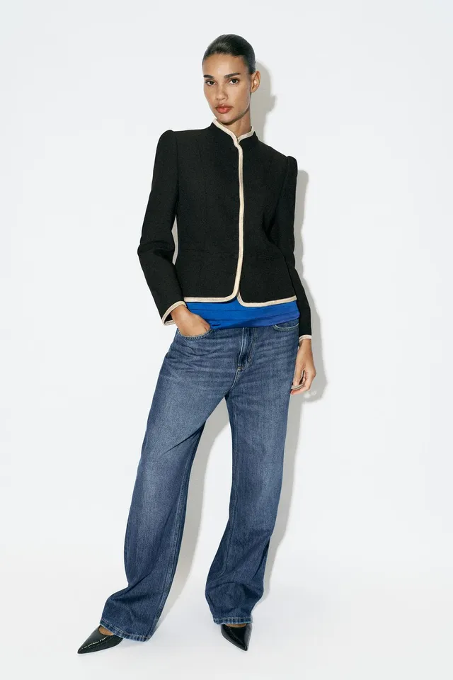 BLAZER WITH CONTRAST TRIMS