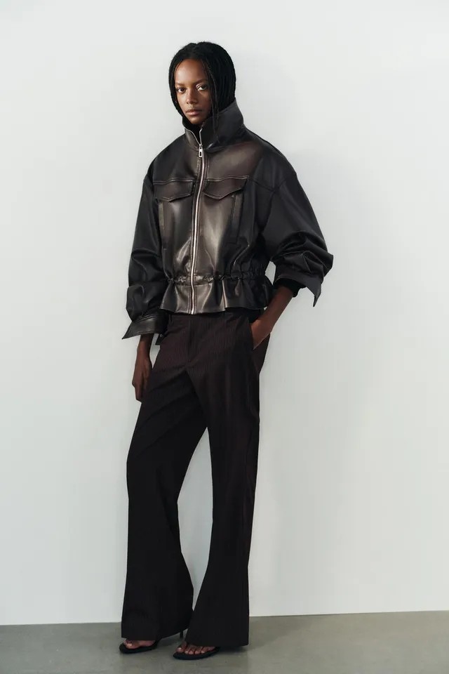 ADJUSTABLE WAIST LEATHER EFFECT JACKET – image 6