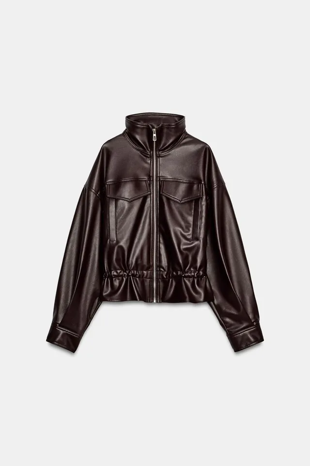 ADJUSTABLE WAIST LEATHER EFFECT JACKET – image 7