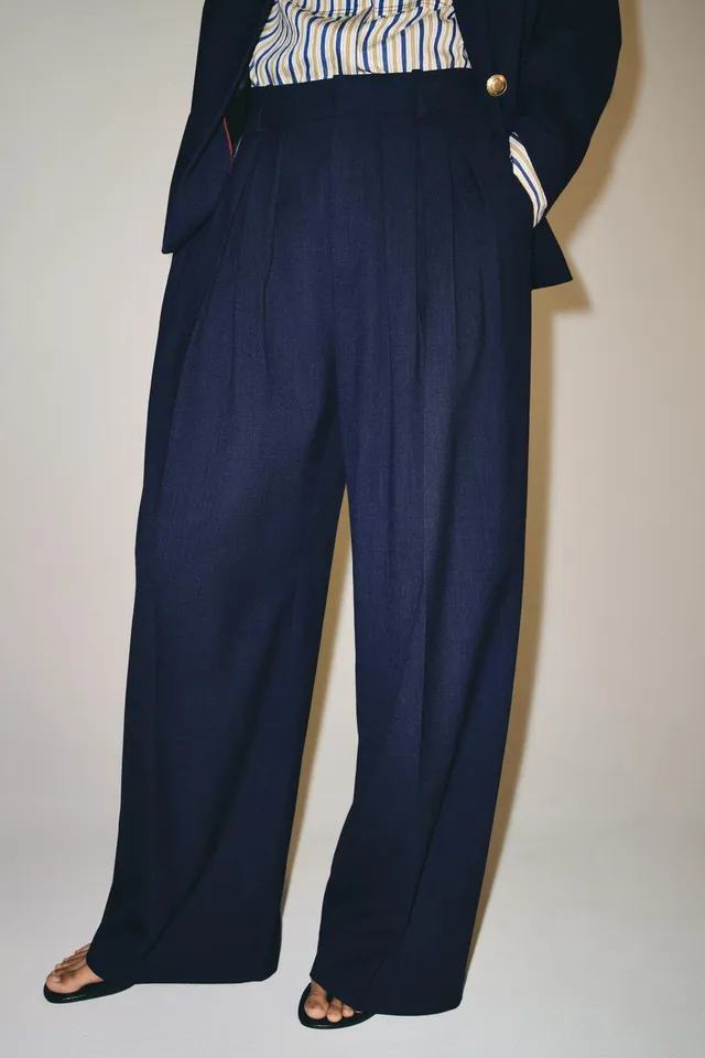 ZW COLLECTION PLEATED WIDE-LEG TROUSERS – صورة 2