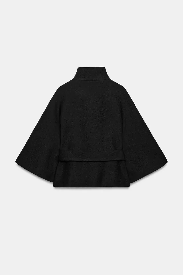 WOOL BLEND CAPE COAT WITH BELT – image 7