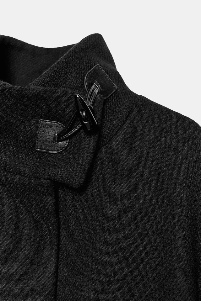 WOOL BLEND CAPE COAT WITH BELT – image 8