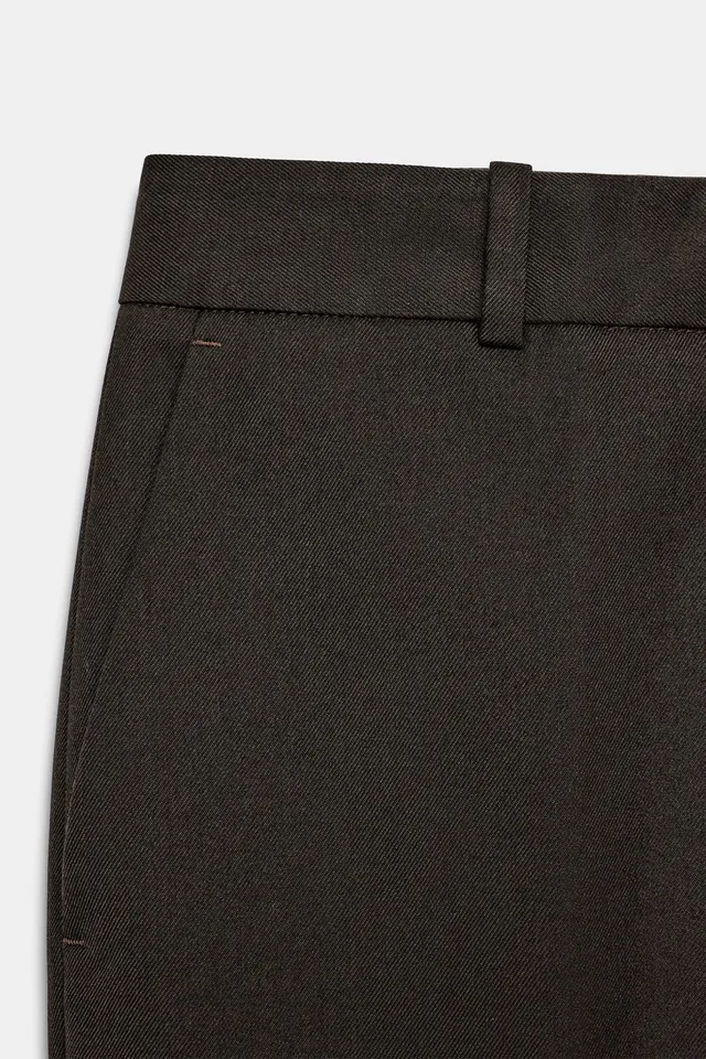 LOW-RISE CROPPED TROUSERS – image 7