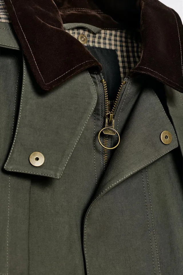 ZW COLLECTION CONTRAST COLLAR HOODED TRENCH COAT – image 6