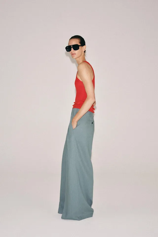ZW COLLECTION LINEN BLEND PLEATED TROUSERS – صورة 3