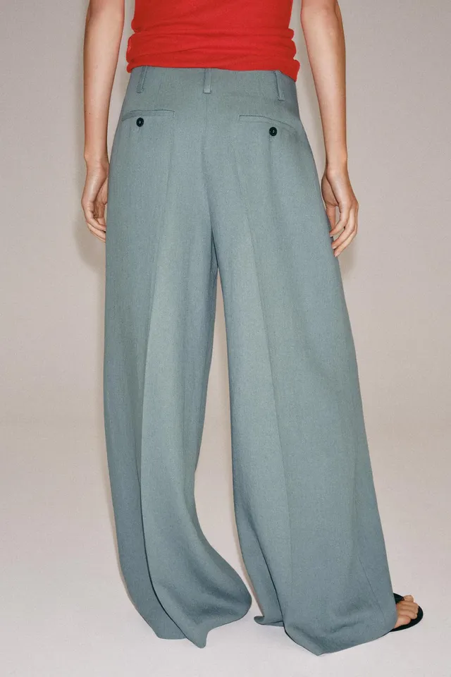 ZW COLLECTION LINEN BLEND PLEATED TROUSERS – صورة 4