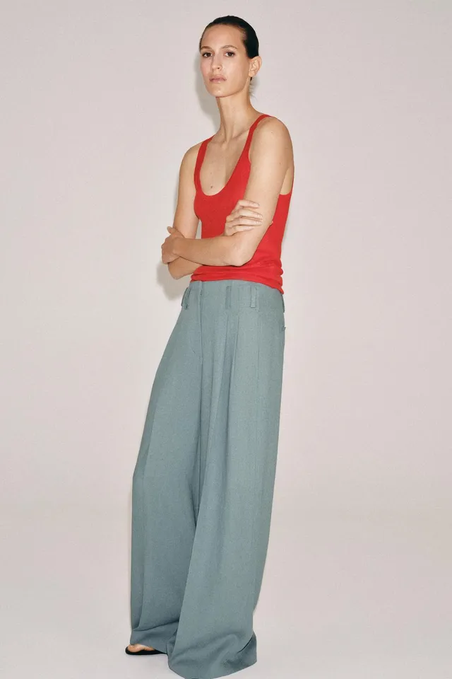 ZW COLLECTION LINEN BLEND PLEATED TROUSERS – صورة 5