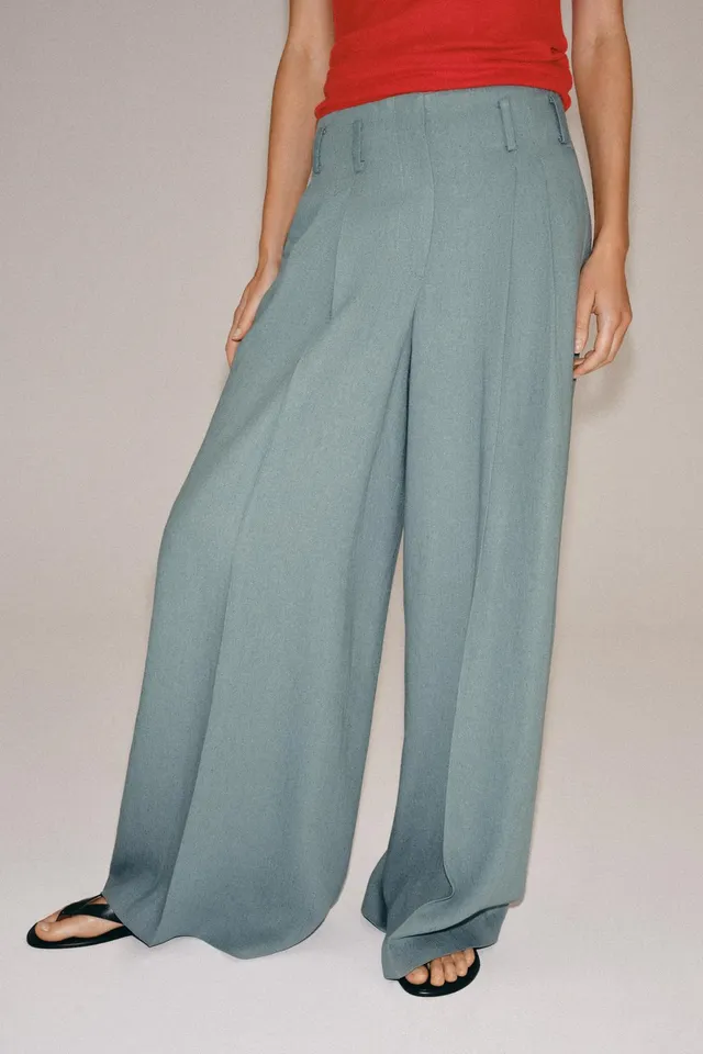 ZW COLLECTION LINEN BLEND PLEATED TROUSERS – صورة 7
