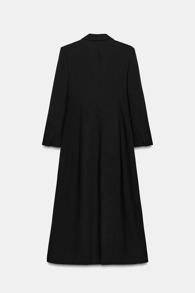 LONG BLAZER WITH SHOULDER PADS AND GOLD BUTTON – image 9