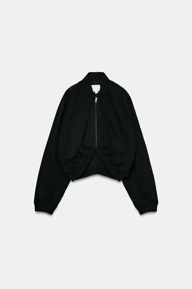BOMBER JACKET WITH ASYMMETRIC HEM – image 4
