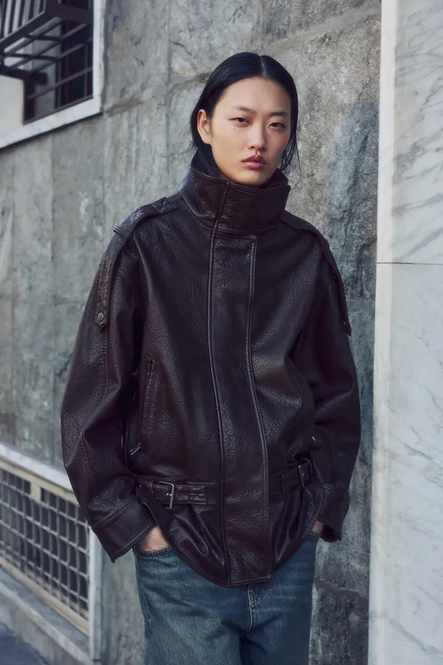 ZW COLLECTION LEATHER EFFECT BIKER JACKET – image 4