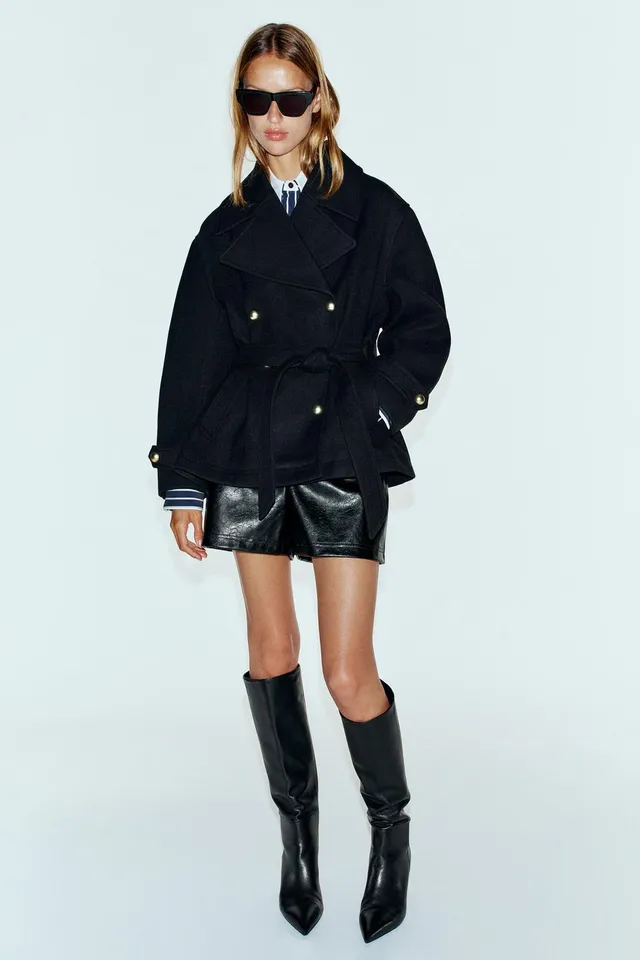 DOUBLE-BREASTED BELTED COAT