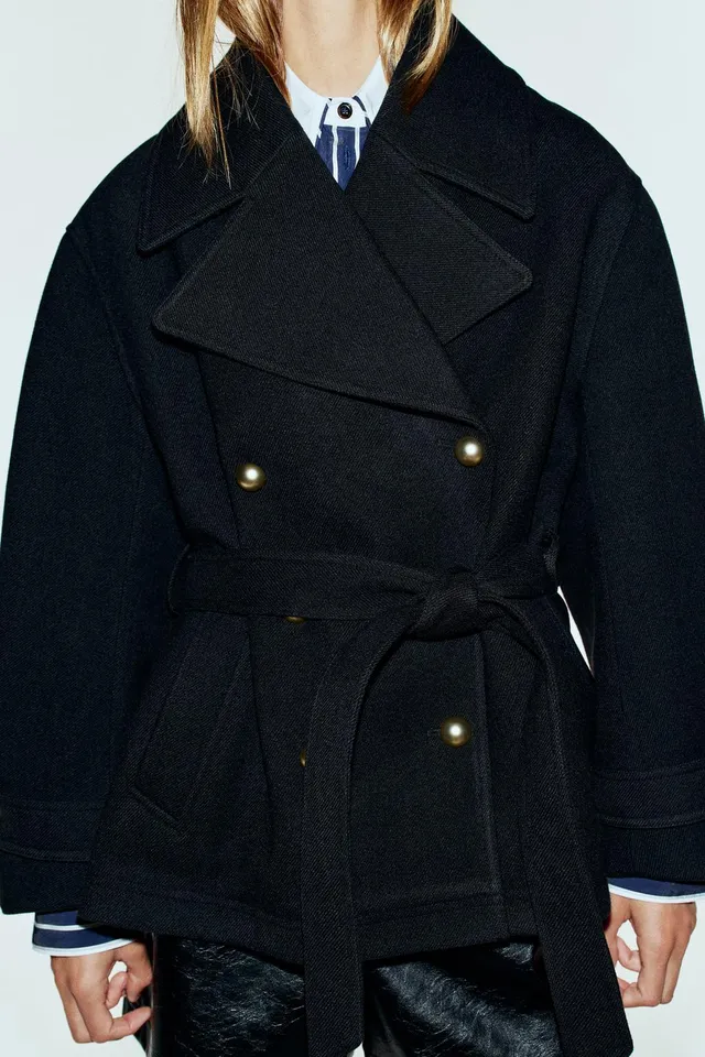 DOUBLE-BREASTED BELTED COAT – image 3
