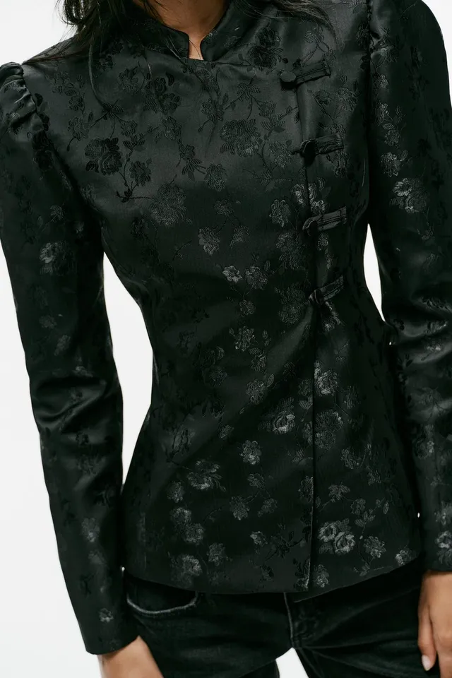 JACQUARD BLAZER WITH FROG FASTENING – image 2
