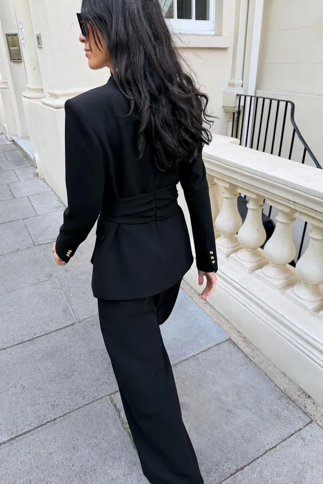 PLEATED WIDE-LEG TROUSERS – صورة 5