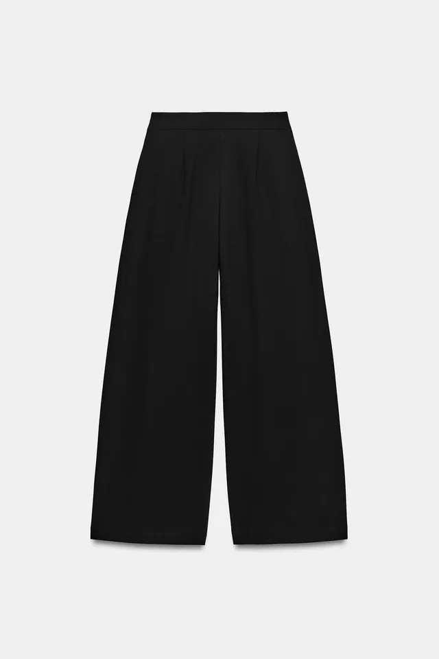 PLEATED WIDE-LEG TROUSERS – صورة 7