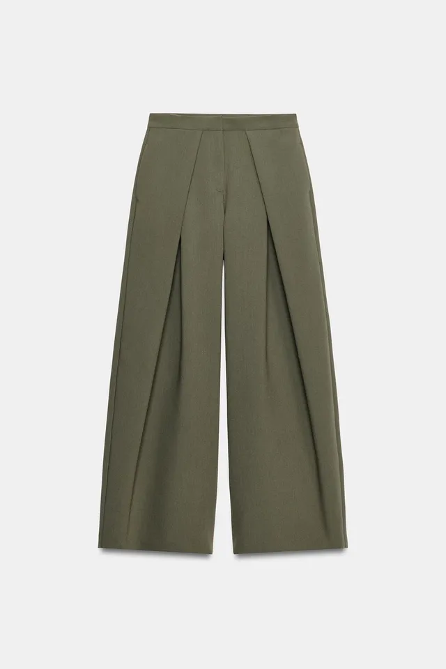 PLEATED WIDE-LEG TROUSERS – image 7