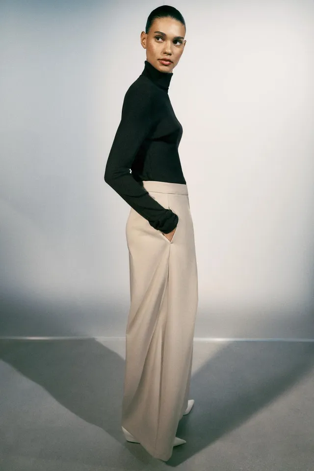PLEATED WIDE-LEG TROUSERS – image 5