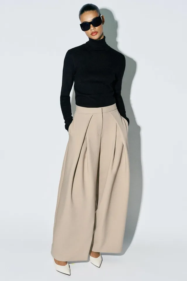 PLEATED WIDE-LEG TROUSERS – image 7