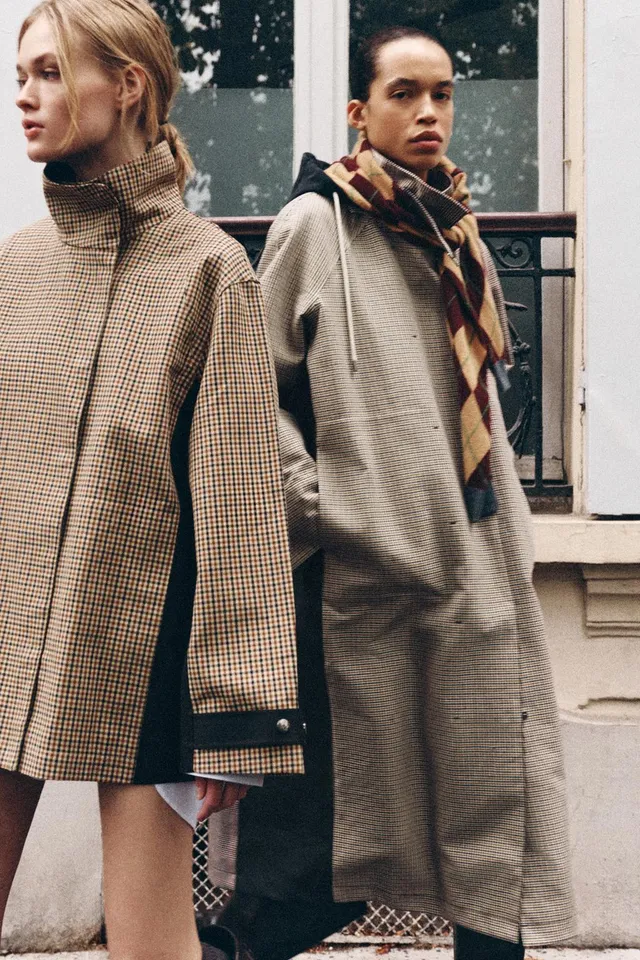 معطف ترنش طويل كاروهات ZW COLLECTION – صورة 9