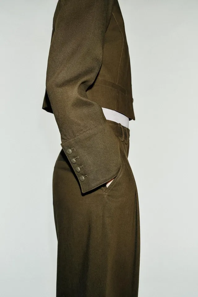 CROPPED BLAZER WITH SHOULDER PADS – صورة 3