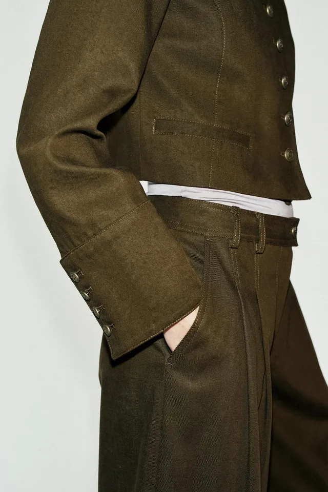 WIDE-LEG DARTED TROUSERS – صورة 3