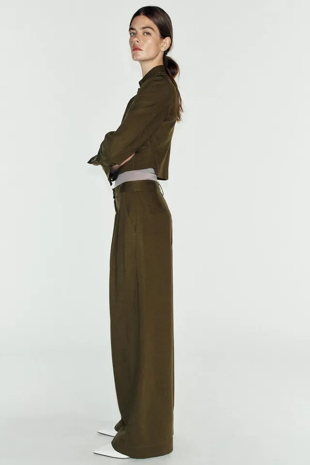 WIDE-LEG DARTED TROUSERS – صورة 4