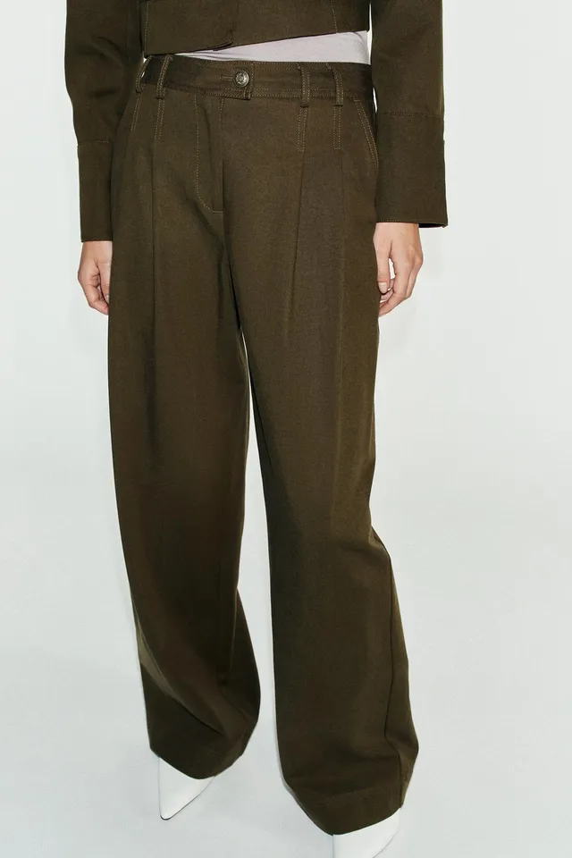 WIDE-LEG DARTED TROUSERS – صورة 5