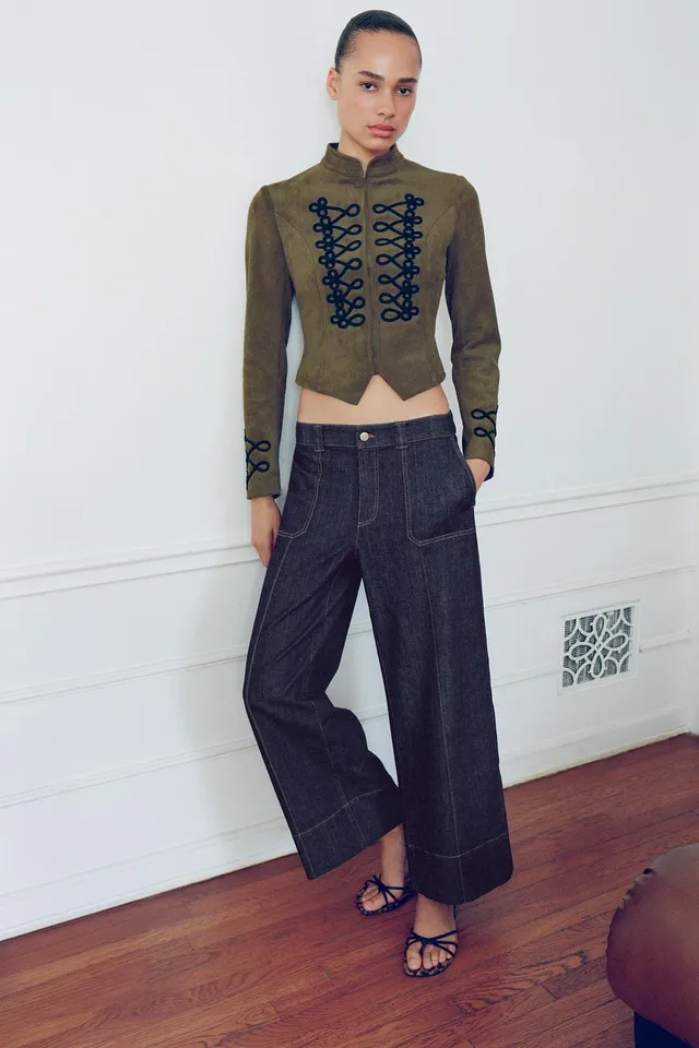 FAUX SUEDE FROG FASTENING JACKET