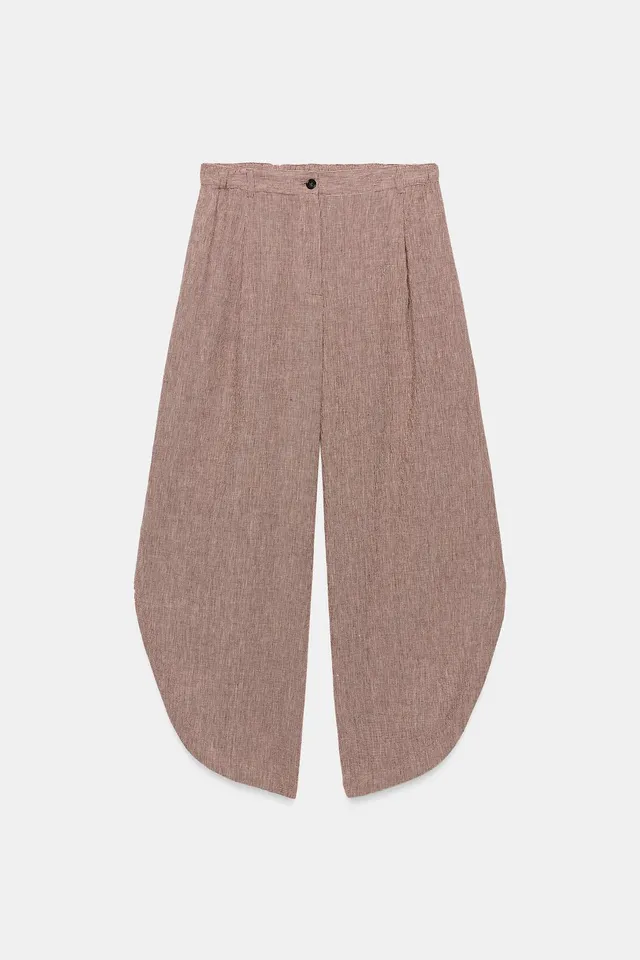 ZW COLLECTION LINEN BLEND TROUSERS WITH SIDE SLITS – صورة 4