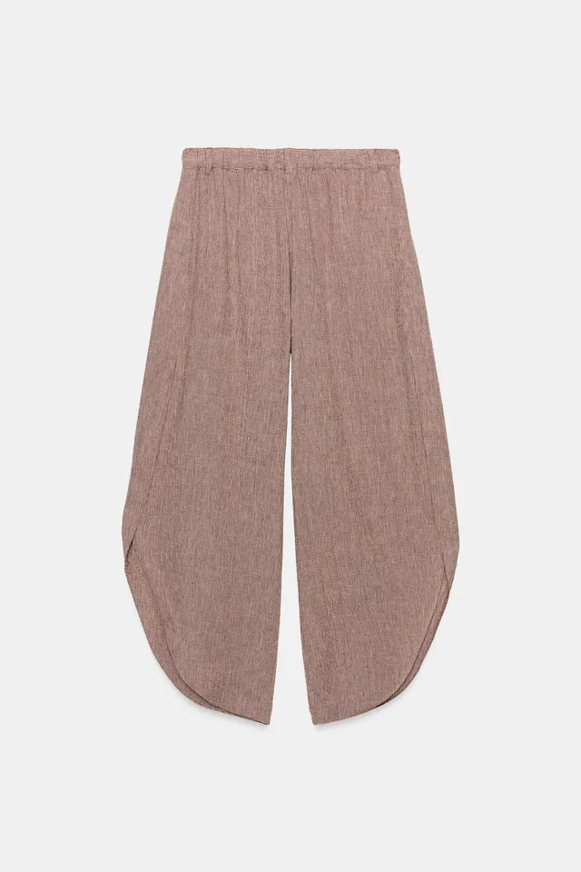ZW COLLECTION LINEN BLEND TROUSERS WITH SIDE SLITS – صورة 5