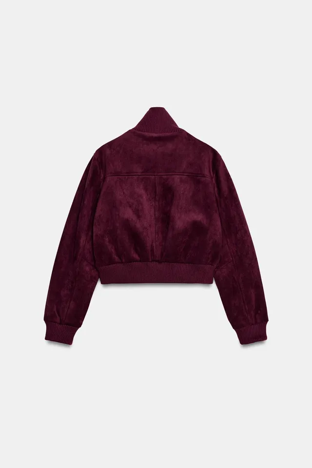 FAUX SUEDE HIGH-NECK JACKET – image 9