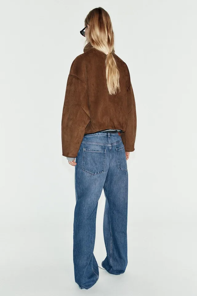 CROPPED FAUX SUEDE JACKET – image 5