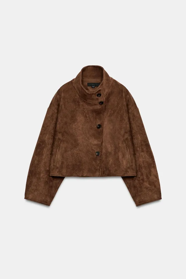CROPPED FAUX SUEDE JACKET – image 7