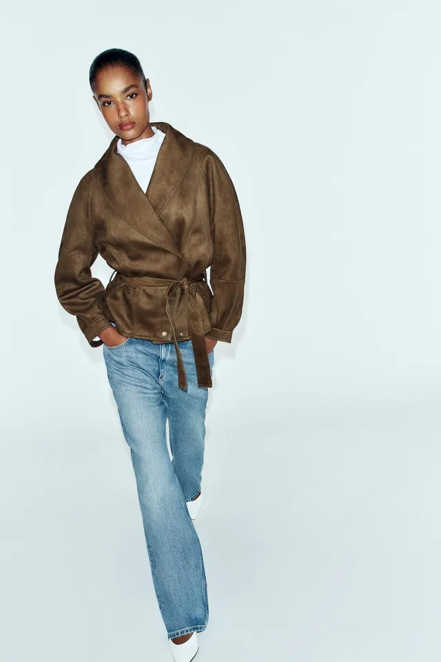 FAUX SUEDE JACKET WITH BELT – image 4
