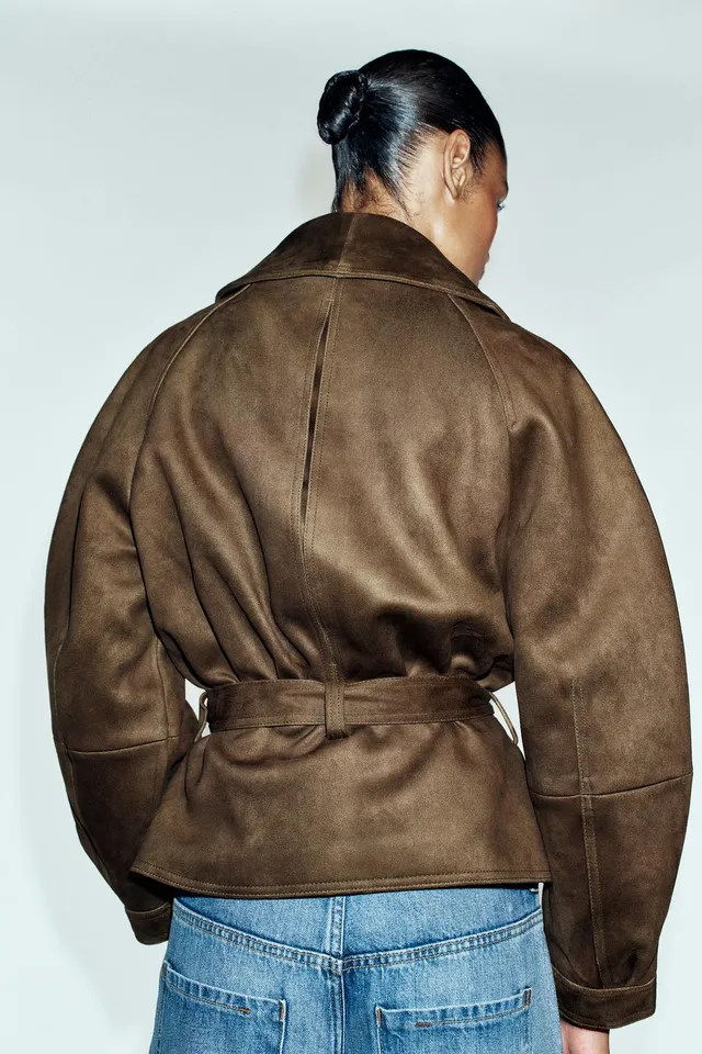 FAUX SUEDE JACKET WITH BELT – image 6