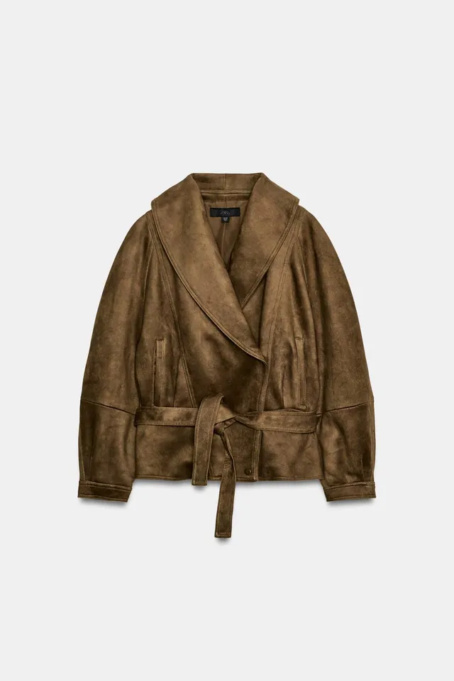 FAUX SUEDE JACKET WITH BELT – image 7
