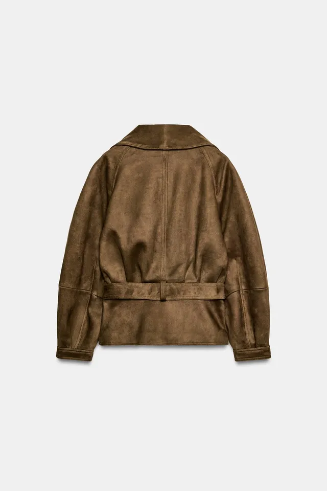 FAUX SUEDE JACKET WITH BELT – image 8