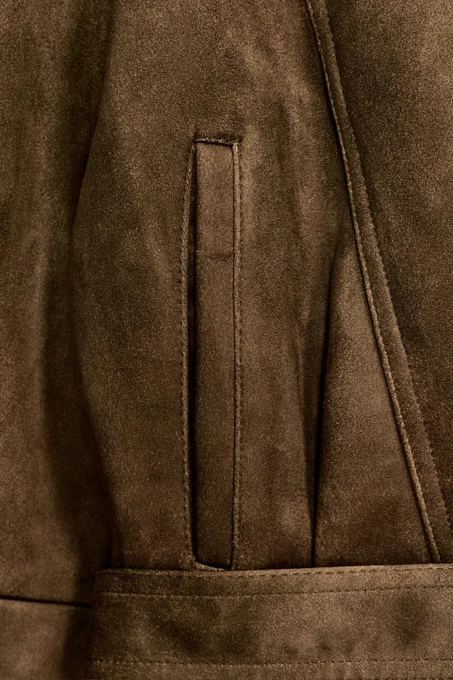 FAUX SUEDE JACKET WITH BELT – image 9
