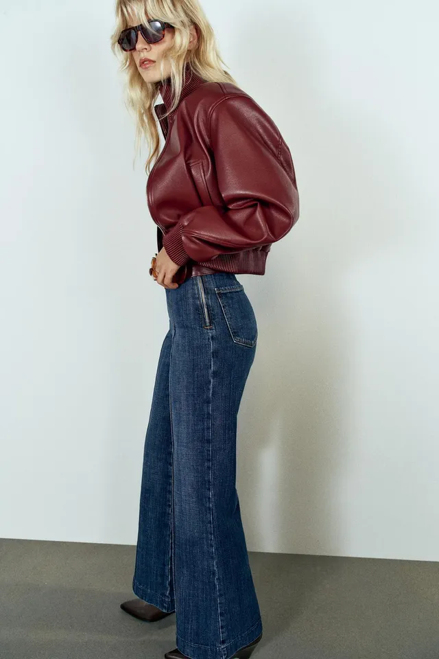 CROPPED SHOULDER PAD BOMBER JACKET – image 6