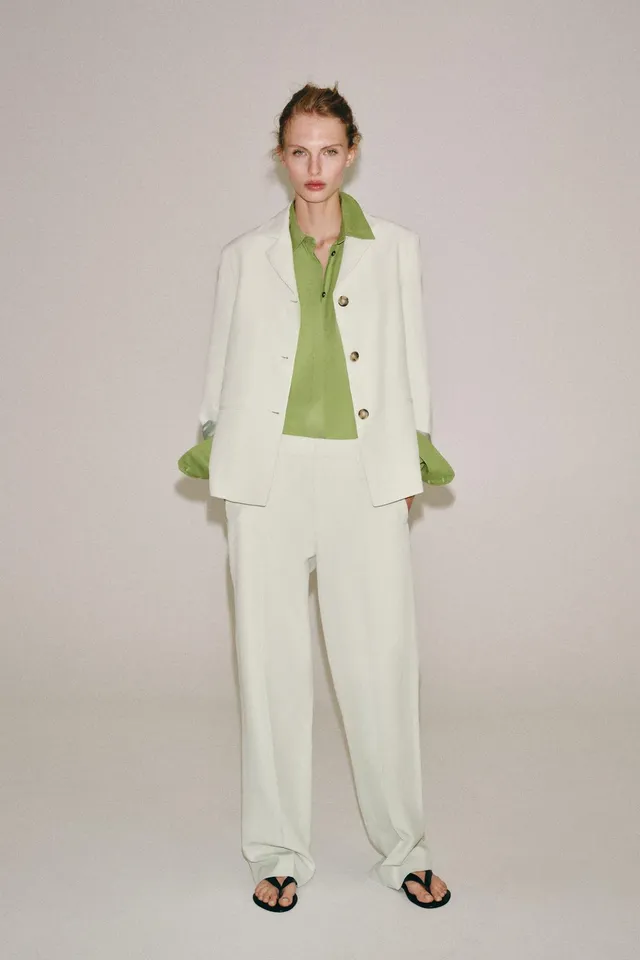 ZW COLLECTION LINEN BLEND TROUSERS