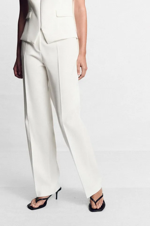 HIGH-WAIST STRAIGHT-LEG TROUSERS