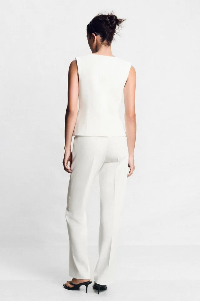 HIGH-WAIST STRAIGHT-LEG TROUSERS – image 2