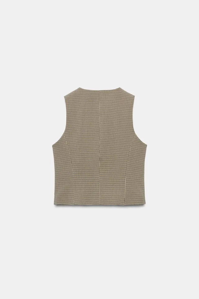 CHECKED CROP WAISTCOAT – image 7