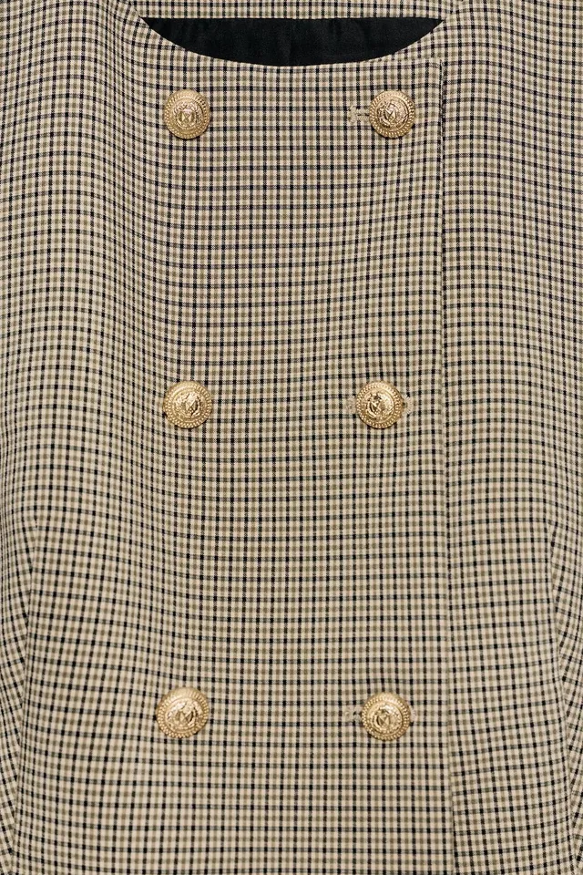 CHECKED CROP WAISTCOAT – image 8