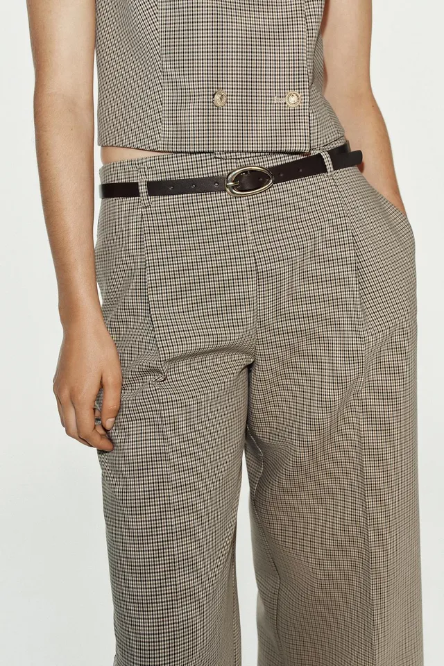 CHECKED TROUSERS WITH BELT – image 4