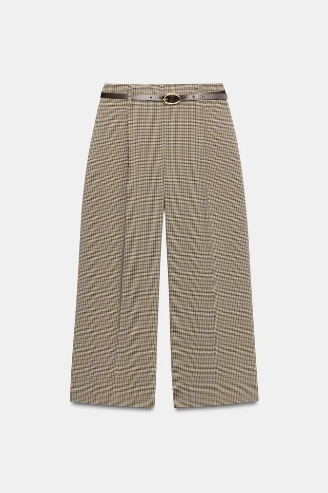 CHECKED TROUSERS WITH BELT – image 7